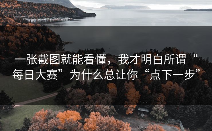 一张截图就能看懂，我才明白所谓“每日大赛”为什么总让你“点下一步”