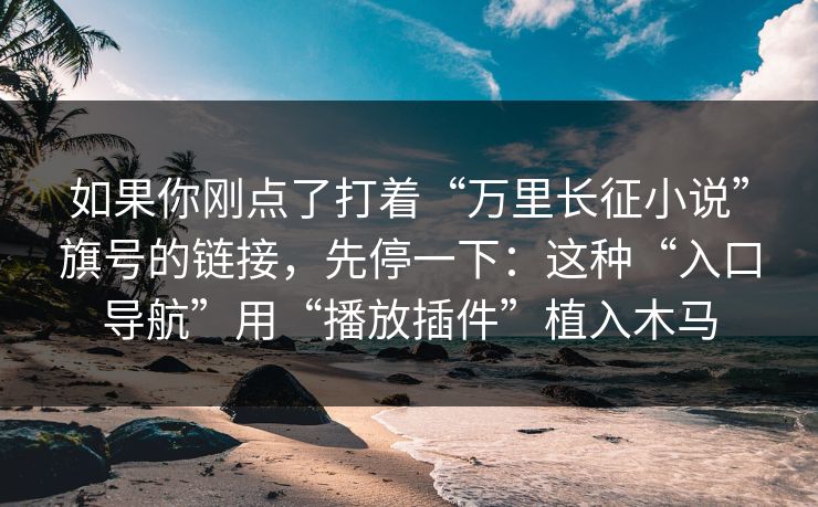如果你刚点了打着“万里长征小说”旗号的链接，先停一下：这种“入口导航”用“播放插件”植入木马